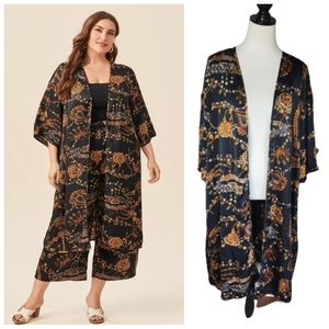 Plus size drop shoulder kimono topper women's plus size 0X